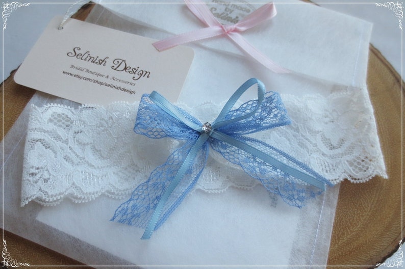 Something Blue Lace Garter Light Blue Wedding Garter Bridal Garters Blue Wedding Garter- Style: G154lace