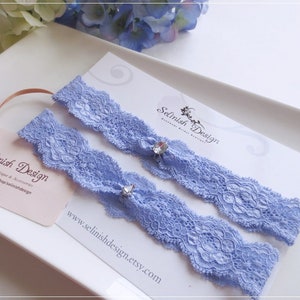 Blue Garter Set, Wedding Garters, Something Blue, Baby Blue Bridal Garters, Light Blue Wedding Garter Set- G188blue