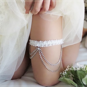 Jarretière de mariage en strass : chaîne de jambe de mariée, jarretière souvenir