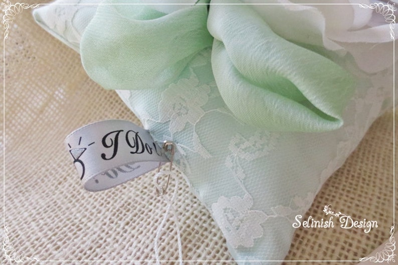 Mint Green Ring Bearer Pillow Personalized Flower Mint Etsy