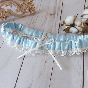 Sky Blue Bride Lace Garter, Light Blue Garter- Blue Wedding, Something Blue, Baby Blue Garter, Garters for Bride - G2110blu
