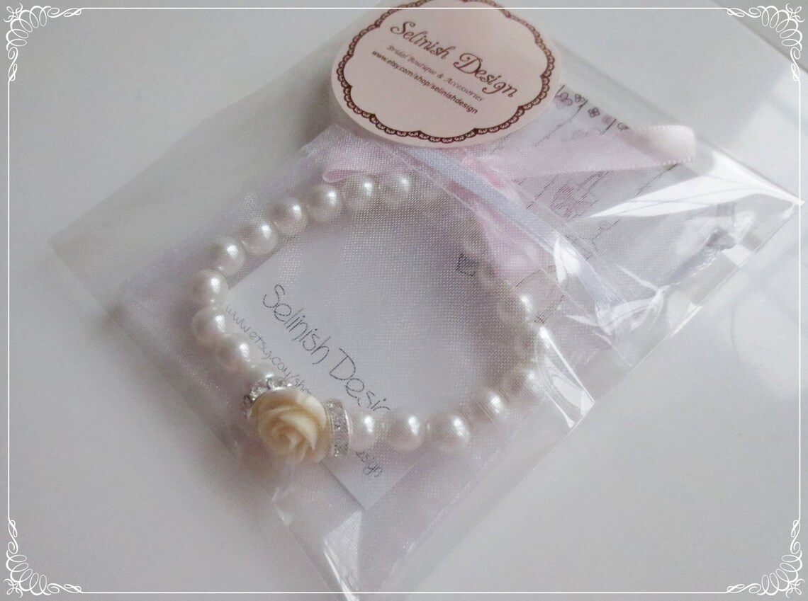 Mint Flower Girl Bracelets Mint Rose Bracelet Flowergirl Etsy