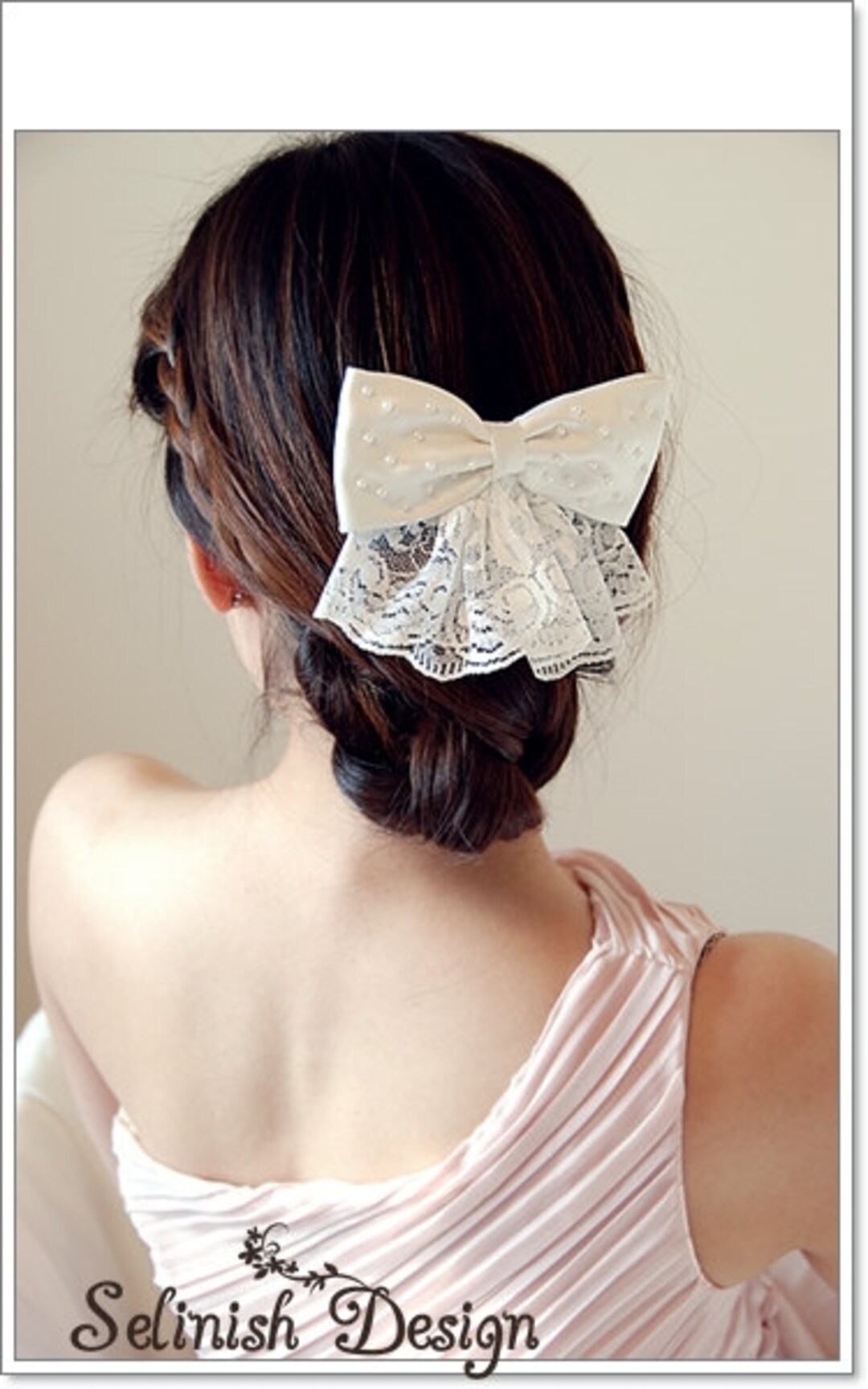 Pearl Bow Flower Girl Hair Bow off White Wedding Hair Bow Etsy UK