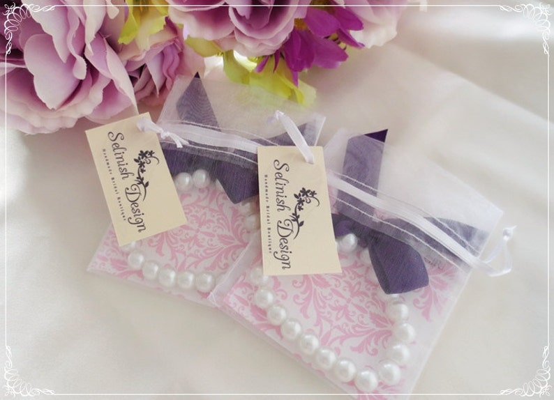 Flower Girl Braceletcolor Options Bow Bracelet Party Favor Etsy