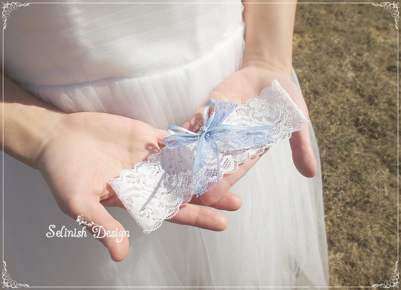 Something Blue Lace Garter Light Blue Wedding Garter Bridal Garters Blue Wedding Garter- Style: G154lace