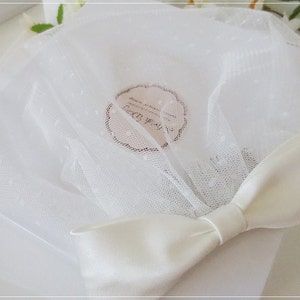 Short Mini Veil, Bridal Veil, lace veil, Bow Veil, Birdcage Veil with Bow, Bridal Birdcage Veil-V153dot image 3