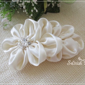 Bridal Headband, Ivory Wedding Hair Flower Headband, Bridal Accessories, Bridal Hair Piece, Bridal Flower Headband by Selinish image 5