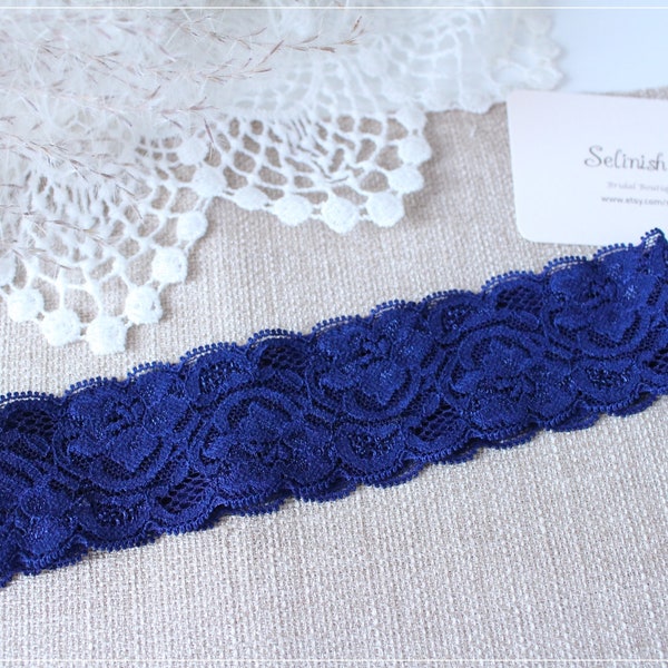 wedding garters for brides, Blue Wedding Garter, Navy Wedding Garter, Garters for Bride, Bridal shower, Plain Lace Garter - G2210plain