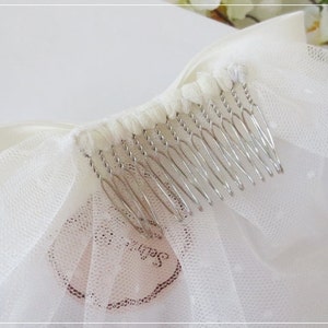 Short Mini Veil, Bridal Veil, lace veil, Bow Veil, Birdcage Veil with Bow, Bridal Birdcage Veil-V153dot image 4