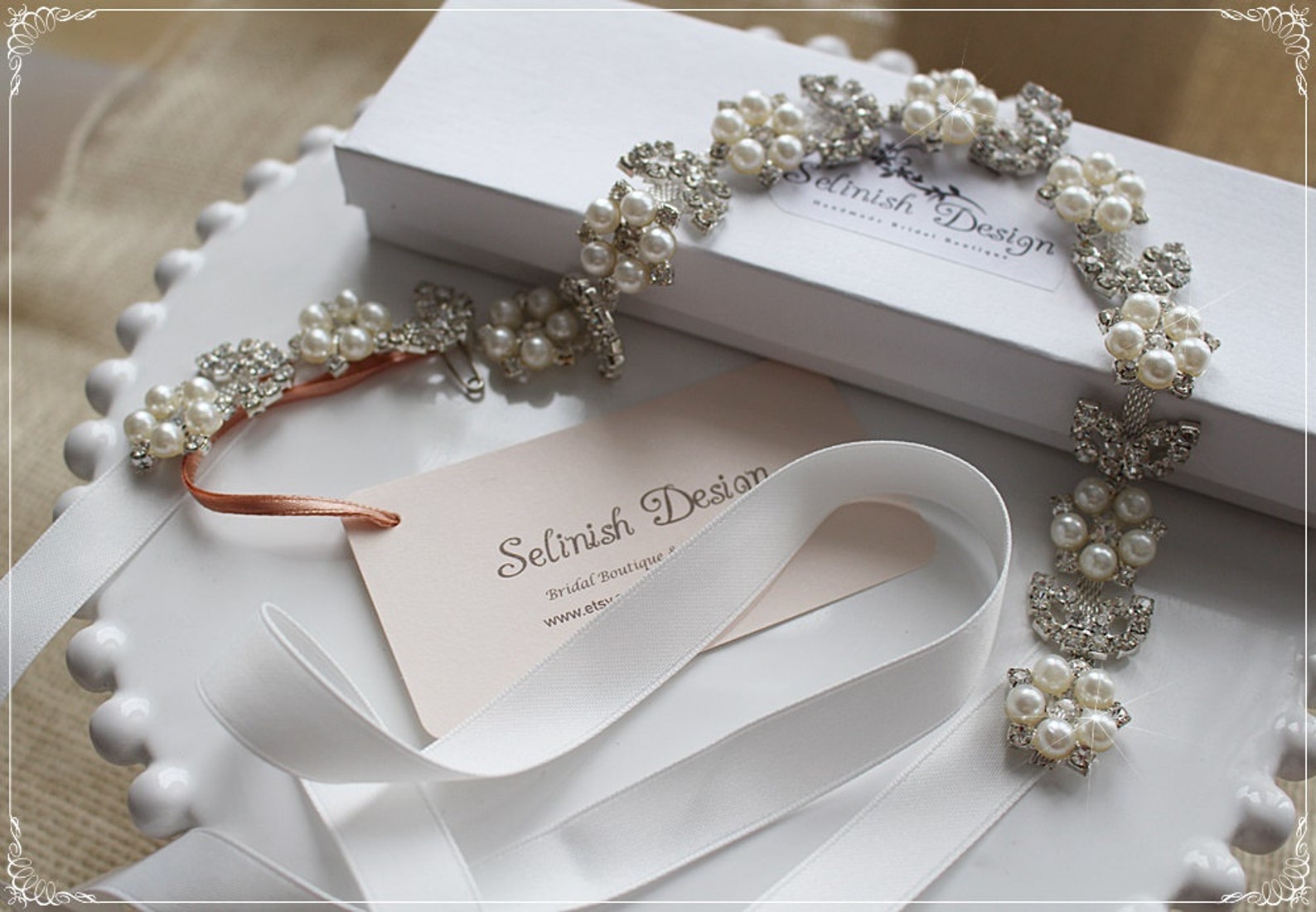 Bridal Tie Headband Crystal Tiara Headband Wedding Etsy Canada