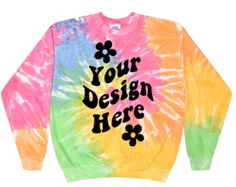 Custom Design Tie-Dye Crew Neck Sweatshirt