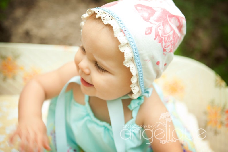 Vintage Rose Linen Baby Infant Hat Easter Etsy