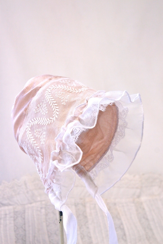 silk infant bonnet