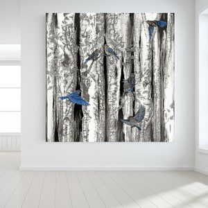 Bluebird Art, Blue bird Print, Eastern Bluebird Wall Art, Kitchen Art, Office Decor, Bird Art, Blue Bird Print, CANVAS PRINT, Karri Jamison