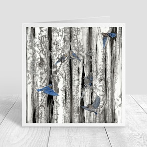 Bluebird Greeting Card, Blank Card, Note Card, Envelope Included, Easter Blue Bird Card 5x5 inches on paper Karri Jamison