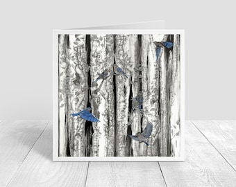 Bluebird Greeting Card, Blank Card, Note Card, Envelope Included, Easter Blue Bird Card 5x5 inches on paper Karri Jamison