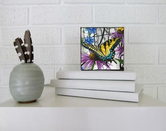 Karri Jamison MINI CANVAS PRINT, Title: Swallowtail Butterfly #3, Giclee Print on Canvas 4x4 inches