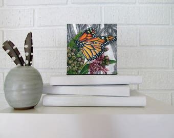 Karri Jamison MINI CANVAS PRINT, Title: Monarch Butterfly #7, Giclee Print on Canvas 4x4 inches