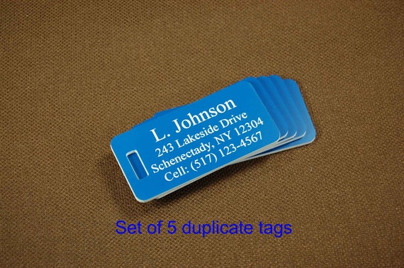 laser engraved luggage tags