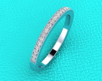 2mm Platinum pave  set diamond band