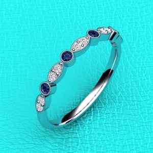 Sapphire and diamond ring image 1