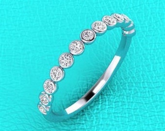 Bezel set bubble style half eternity