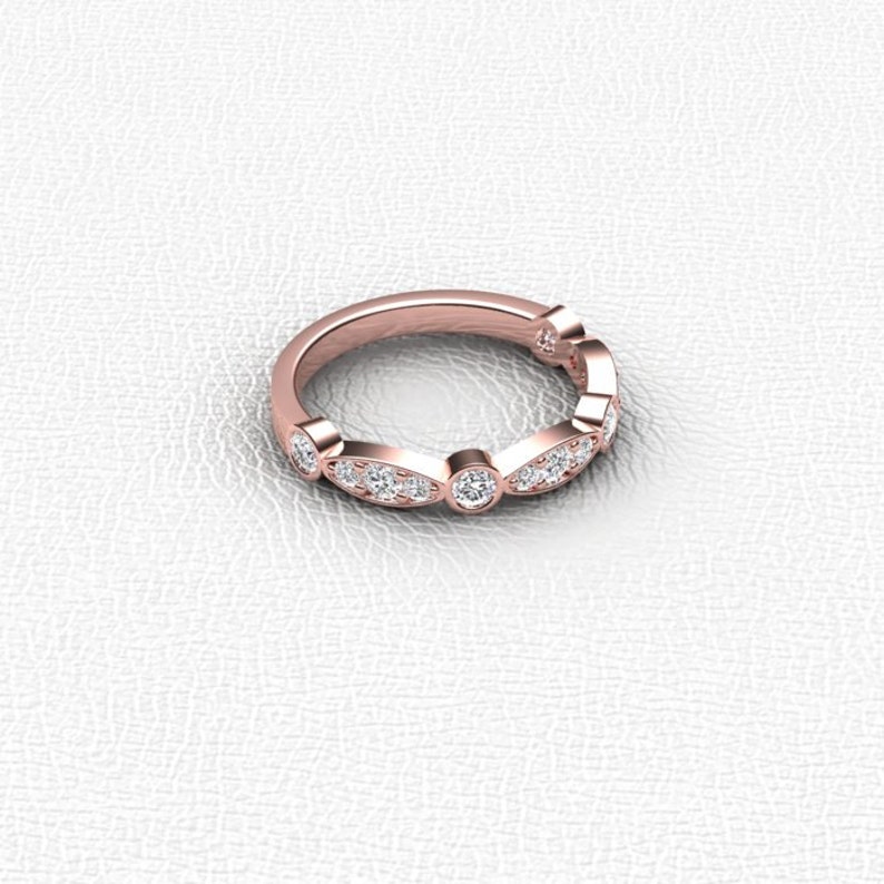 14K white gold Diamond band image 5