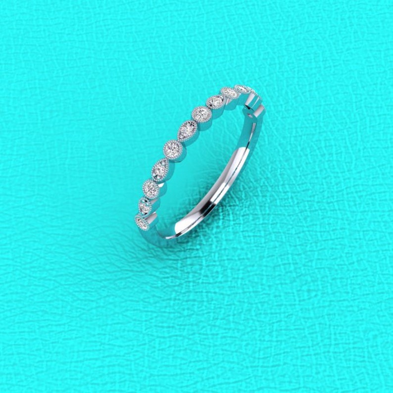 Platinum Stackable Diamond Band Etsy