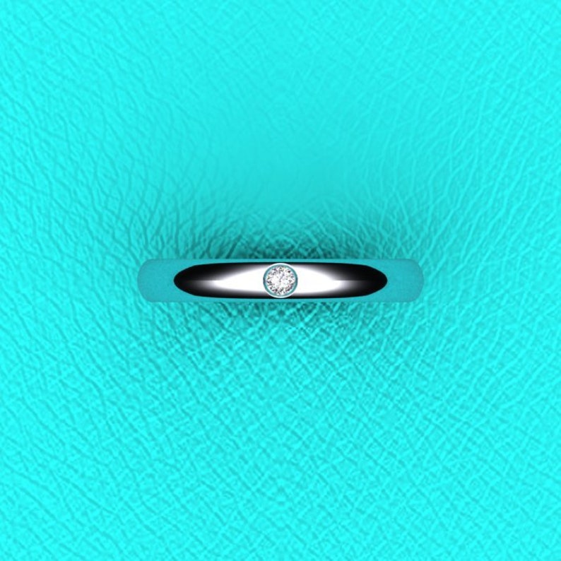 14K white gold flush set diamond band Etsy