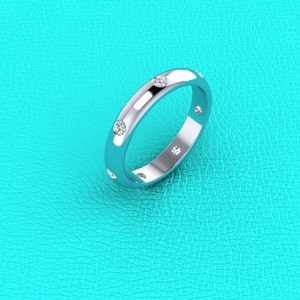 flush set diamond band 14K gold