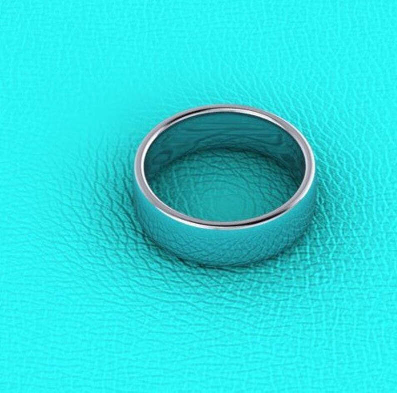 18K white gold Mens wedding band Etsy