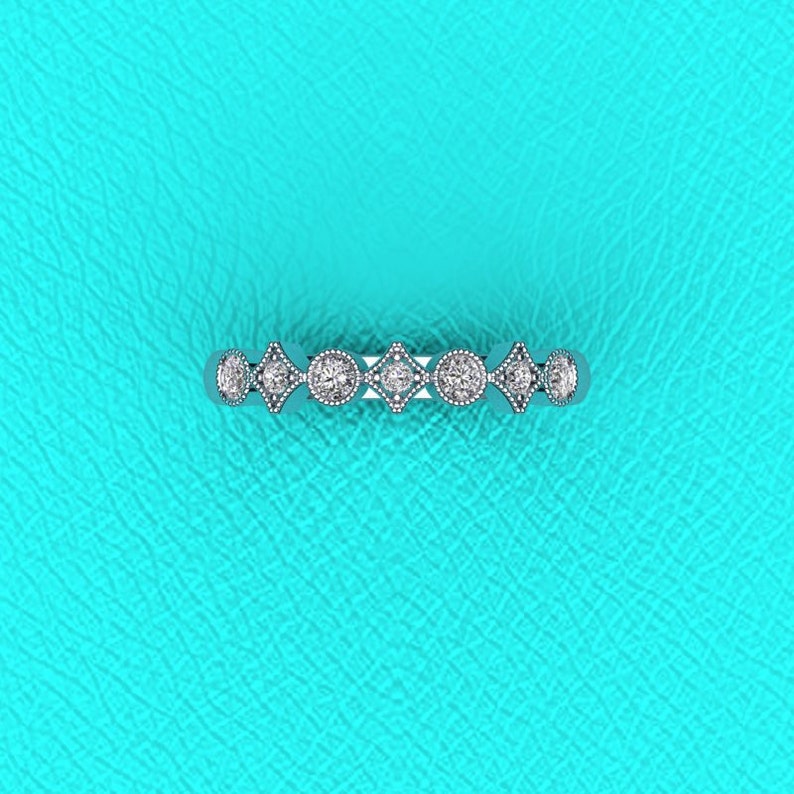 Stackable Diamond Band Etsy