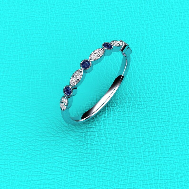 Sapphire and diamond ring image 1