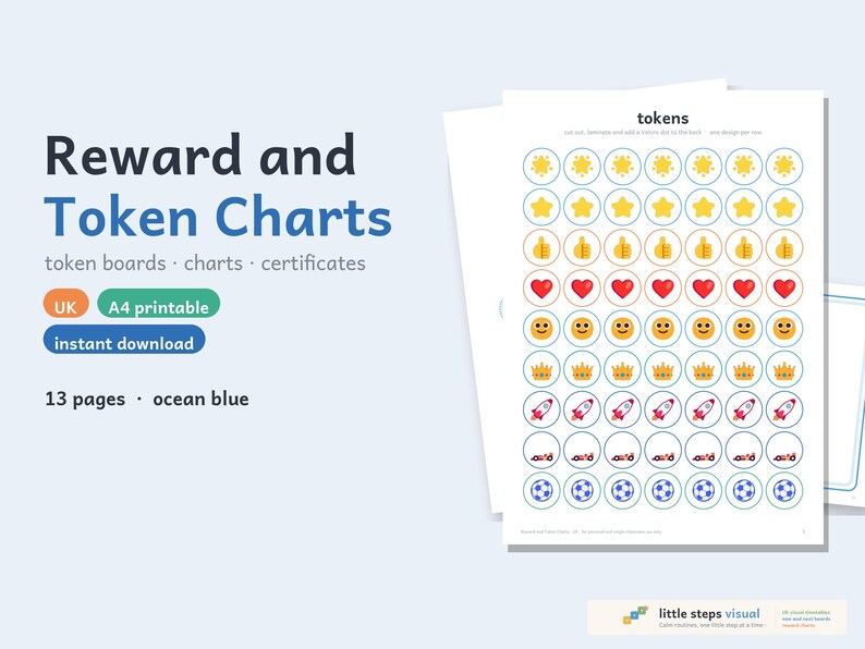 Ocean Behaviour Display Token Board and Reward Chart UK, ADHD Autism Sticker Chart, SEN ...