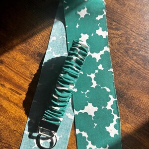 Emerald Blooms Scrunchy Wristlet Keychain | Green Floral Handmade Key Fob