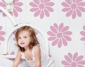 Daisy Swirl Stencil: Reusable Mylar for Nursery Decor