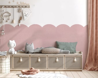 Scallop Border Stencil: 'Scarlett' Scallop, Reusable Wall Decor for Nursery