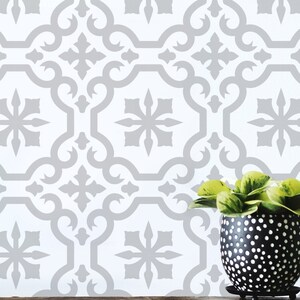 Salamanca Tile Stencil: Reusable Floor & Wall Pattern