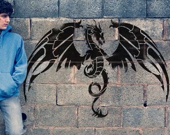 Geflügelter Drache Schablone: Wiederverwendbar