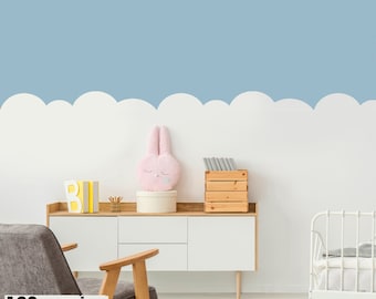 Plantilla de pared con efecto de nubes: Decoración infantil con cielo, Mylar reutilizable