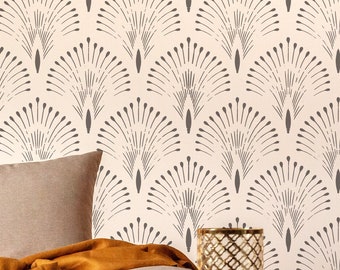 Luxury Modern Wall Stencil: Emile Art Deco Design