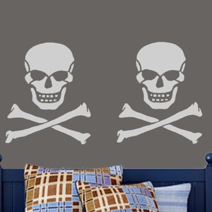 Skull & Crossbones Stencil: Reusable Pirate Wall Decor