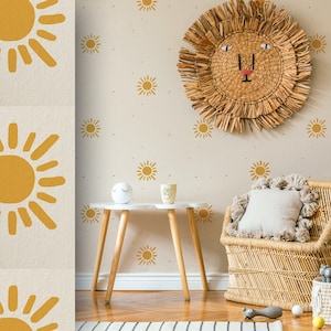 SUNSHINE Sun Pattern Stencil, Boho Sun Kids Room Wall Stencil, Paint DIY Wallpaper Pattern on walls with Stencils & Paint, Home Decor