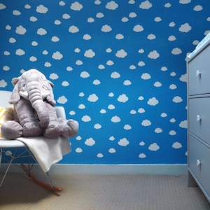 Clouds Nursery Stencil, sky pattern stencil, kids bedroom home décor, painting stencil for walls, furniture & fabrics, Reusable