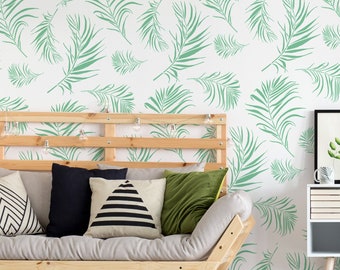 TROPICAL Palm leaf STENCIL Set X 2, Tropical ferns Home DECOR Stencils, Paint Bespoke Wallpaper Effect with Stencils,