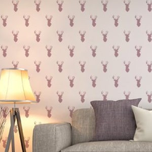 Stencil con motivo ripetuto a testa di cervo: Mylar riutilizzabile, effetto carta da parati