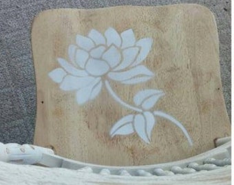 Lotus flower Stencil, Floral Stencil, Home Decor Craft Stencil, Paint on Walls, Furniture, Fabrics, Reusable Mylar Stencil