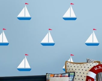 Pochoir bateau à voile : décoration murale nautique, peinture sur meubles