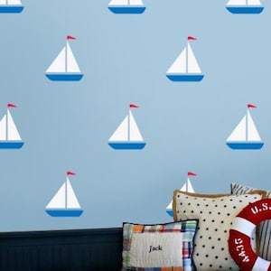 Pochoir bateau à voile : décoration murale nautique, peinture sur meubles