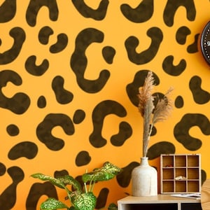 Pochoir mural surdimensionné à imprimé léopard : décoration d'intérieur bricolage réutilisable